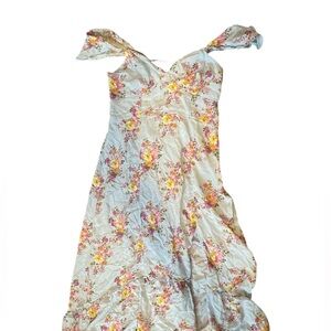 Rewind Floral Slip Dress in Light Blue, Pink & Yellow